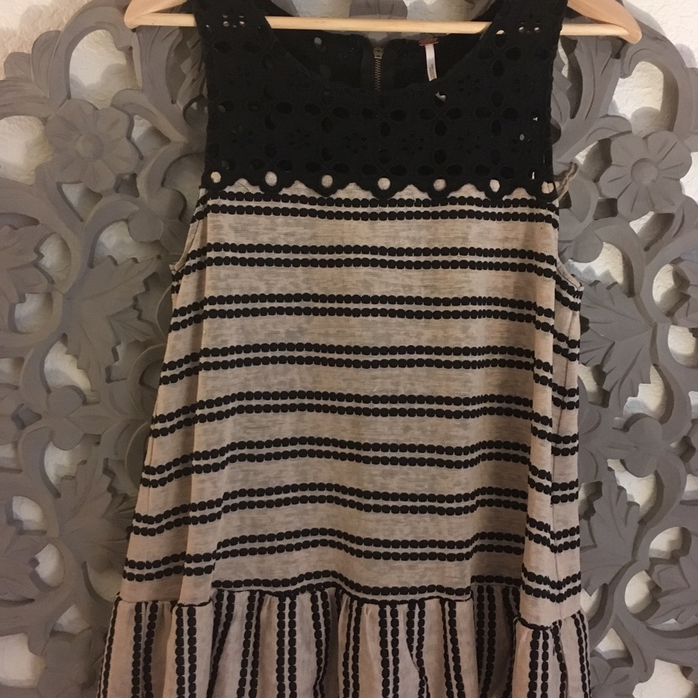 Free People stripe and eyelet peplum shirt